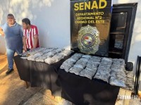 SENAD apreende 48,5 quilos de maconha premium escondida em prédio falso e prende pai e filho em Hernandarias no Paraguai