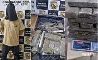 Brasileiro é preso no centro de Ciudad del Este com quase 20 quilos de maconha escondidos em uma mala