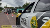 Pedestre e motociclista ficam feridos após colisão em Santa Helena