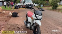 Pedestre e motociclista ficam feridos após colisão em Santa Helena