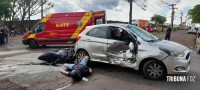 Um motociclista morto e outro ferido após colisão entre duas motos e um veículo no Porto Meira