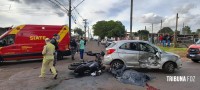 Um motociclista morto e outro ferido após colisão entre duas motos e um veículo no Porto Meira
