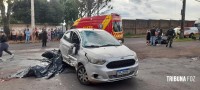 Um motociclista morto e outro ferido após colisão entre duas motos e um veículo no Porto Meira