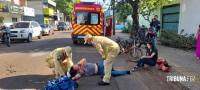 Motociclista é socorrido pelo Siate após colisão entre duas motos no Porto Meira