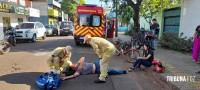 Motociclista é socorrido pelo Siate após colisão entre duas motos no Porto Meira