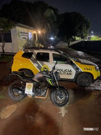 Polícia Militar recupera motocicleta furtada em Medianeira