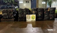 Ação conjunta da PF e PM localiza depósito com 20 mil maços de cigarros em Foz do Iguaçu