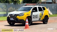 Colisão entre carro e motocicleta deixa mulher ferida no bairro Porto Seguro em Santa Helena