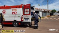 Colisão entre carro e motocicleta deixa mulher ferida no bairro Porto Seguro em Santa Helena