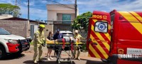Idoso sofre mal súbito enquanto fazia manutenção no telhado e é socorrido pelo Corpo de Bombeiros na Vila Yolanda