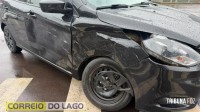 Colisão entre Renault Kwid e Ford Ka é registrado no centro de Santa Helena
