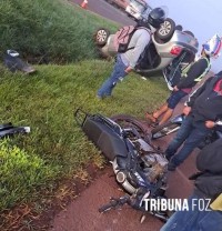 Jovem motociclista morre após acidente seguido de capotamento em Minga Guazú Jovem motociclista morre após acidente seguido de capotamento em Minga Guazú