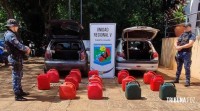Policia apreende dois carros que transportavam 360 litros de gasolina de maneira irregular em Puerto Iguazú Policia apreende dois carros que transportavam 360 litros de gasolina de maneira irregular em Puerto Iguazú