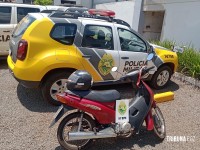 Polícia Militar recupera motocicleta furtada em São Miguel do Iguaçu Polícia Militar recupera motocicleta furtada em São Miguel do Iguaçu