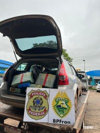 PF e BPFRON apreendem 573 Kg de maconha em Guaíra PF e BPFRON apreendem 573 Kg de maconha em Guaíra