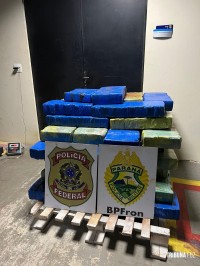 PF e BPFRON apreendem 573 Kg de maconha em Guaíra PF e BPFRON apreendem 573 Kg de maconha em Guaíra