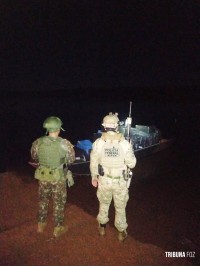 PF e PC apreendem embarcação com cigarros contrabandeados no Lago de Itaipu PF e PC apreendem embarcação com cigarros contrabandeados no Lago de Itaipu