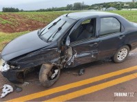 Duas pessoas ficam feridas em acidente entre Siena e Onix no interior de Marechal Cândido Rondon  Duas pessoas ficam feridas em acidente entre Siena e Onix no interior de Marechal Cândido Rondon