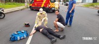 Motociclista é socorrido pelo Siate após colisão na Av. República Argentina Motociclista é socorrido pelo Siate após colisão na Av. República Argentina