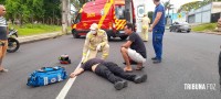 Motociclista é socorrido pelo Siate após colisão na Av. República Argentina Motociclista é socorrido pelo Siate após colisão na Av. República Argentina