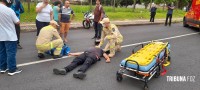 Motociclista é socorrido pelo Siate após colisão na Av. República Argentina Motociclista é socorrido pelo Siate após colisão na Av. República Argentina