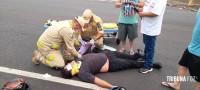 Motociclista é socorrido pelo Siate após colisão na Av. República Argentina Motociclista é socorrido pelo Siate após colisão na Av. República Argentina