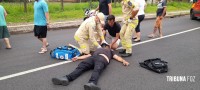 Motociclista é socorrido pelo Siate após colisão na Av. República Argentina Motociclista é socorrido pelo Siate após colisão na Av. República Argentina