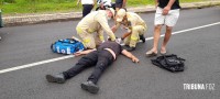 Motociclista é socorrido pelo Siate após colisão na Av. República Argentina Motociclista é socorrido pelo Siate após colisão na Av. República Argentina