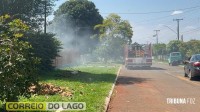 Princípio de incêndio mobiliza equipes da Defesa Civil e Bombeiros em Santa Helena Princípio de incêndio mobiliza equipes da Defesa Civil e Bombeiros em Santa Helena