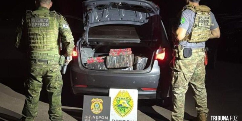 BPFRON e NEPOM apreendem veículo carregado com mais de 300 Kg de maconha em Foz do Iguaçu BPFRON e NEPOM apreendem veículo carregado com mais de 300 Kg de maconha em Foz do Iguaçu