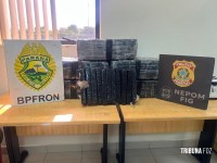 BPFRON e Polícia Federal apreendem 98,5 Kg de maconha às margens do Rio Paraná em Foz do Iguaçu BPFRON e Polícia Federal apreendem 98,5 Kg de maconha às margens do Rio Paraná em Foz do Iguaçu