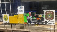 PF e PM apreendem eletrônicos e vapers na região do Marco das Três Fronteiras em Foz do Iguaçu PF e PM apreendem eletrônicos e vapers na região do Marco das Três Fronteiras em Foz do Iguaçu