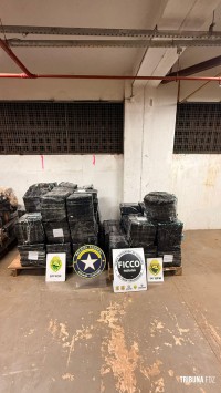 FICCO/PR e Receita Federal apreendem quase uma tonelada de maconha em carreta na cidade de Medianeira FICCO/PR e Receita Federal apreendem quase uma tonelada de maconha em carreta na cidade de Medianeira