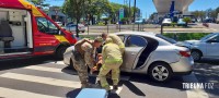 Siate socorre vítima de acidente de trânsito após colisão traseira na Av. Paraná Siate socorre vítima de acidente de trânsito após colisão traseira na Av. Paraná