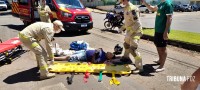 Motociclista é socorrido pelo Siate após colisão na Av. Javier Koelbel Motociclista é socorrido pelo Siate após colisão na Av. Javier Koelbel