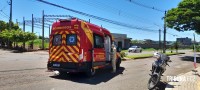 Motociclista é socorrido pelo Siate após colisão na Av. Javier Koelbel Motociclista é socorrido pelo Siate após colisão na Av. Javier Koelbel
