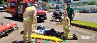 Motociclista é socorrido pelo Siate após colisão na Av. Javier Koelbel Motociclista é socorrido pelo Siate após colisão na Av. Javier Koelbel