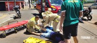Motociclista é socorrido pelo Siate após colisão na Av. Javier Koelbel Motociclista é socorrido pelo Siate após colisão na Av. Javier Koelbel