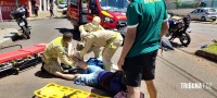 Motociclista é socorrido pelo Siate após colisão na Av. Javier Koelbel Motociclista é socorrido pelo Siate após colisão na Av. Javier Koelbel