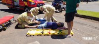 Motociclista é socorrido pelo Siate após colisão na Av. Javier Koelbel Motociclista é socorrido pelo Siate após colisão na Av. Javier Koelbel