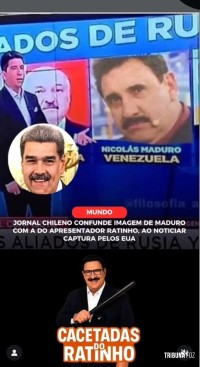 Jornal chileno confunde Ratinho com Nicolás Maduro: "Tem que fazer DNA" Jornal chileno confunde Ratinho com Nicolás Maduro: "Tem que fazer DNA"