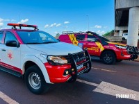Colisão entre duas motocicletas deixa duas pessoas feridas na marginal da BR-277 Colisão entre duas motocicletas deixa duas pessoas feridas na marginal da BR-277