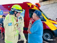 Colisão entre duas motocicletas deixa duas pessoas feridas na marginal da BR-277 Colisão entre duas motocicletas deixa duas pessoas feridas na marginal da BR-277