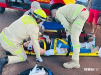 Colisão entre duas motocicletas deixa duas pessoas feridas na marginal da BR-277 Colisão entre duas motocicletas deixa duas pessoas feridas na marginal da BR-277