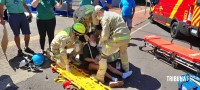 Siate socorre motociclista após colisão no Boicy Siate socorre motociclista após colisão no Boicy