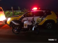 PM realiza abordagem e remove motocicleta irregular no centro de Missal PM realiza abordagem e remove motocicleta irregular no centro de Missal