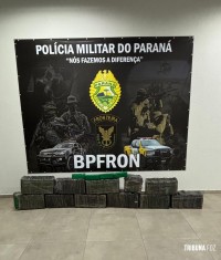 BPFRON e PF apreendem veículo carregado com 150 Kg de maconha e prendem homem em Santa Tereza do Oeste BPFRON e PF apreendem veículo carregado com 150 Kg de maconha e prendem homem em Santa Tereza do Oeste