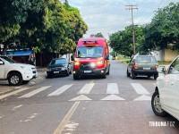 Manobra de “grau” termina em queda e deixa motociclista ferido no Bairro Três Bandeiras Manobra de “grau” termina em queda e deixa motociclista ferido no Bairro Três Bandeiras