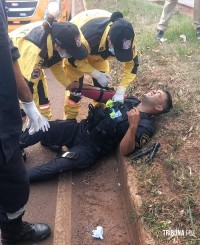 Policial fica ferido em colisão de motocicleta com veículo em Ciudad del Este Policial fica ferido em colisão de motocicleta com veículo em Ciudad del Este