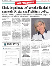 Chefe de gabinete do Vereador Ranieri é nomeada Diretora na Prefeitura de Foz Chefe de gabinete do Vereador Ranieri é nomeada Diretora na Prefeitura de Foz